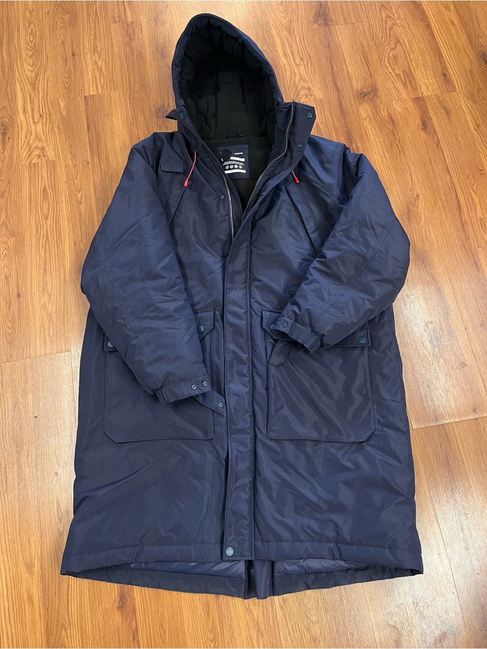 Vintage oobe Long Blue Winter Parka Coat Nylon And Polyester 3XL